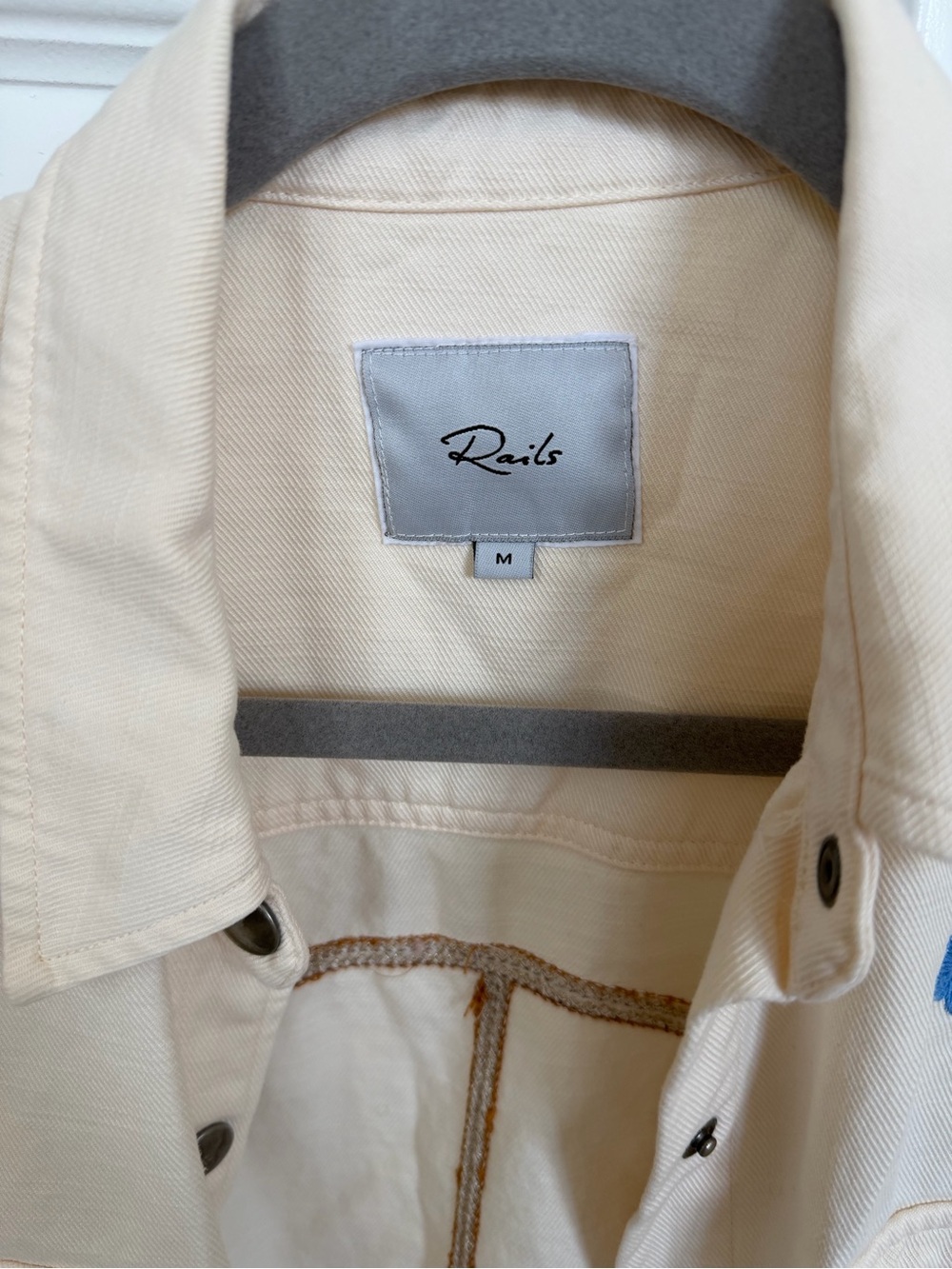 Rails Cream Embroidered Peace Sign Button-Up Jacket - Picture 5 of 5